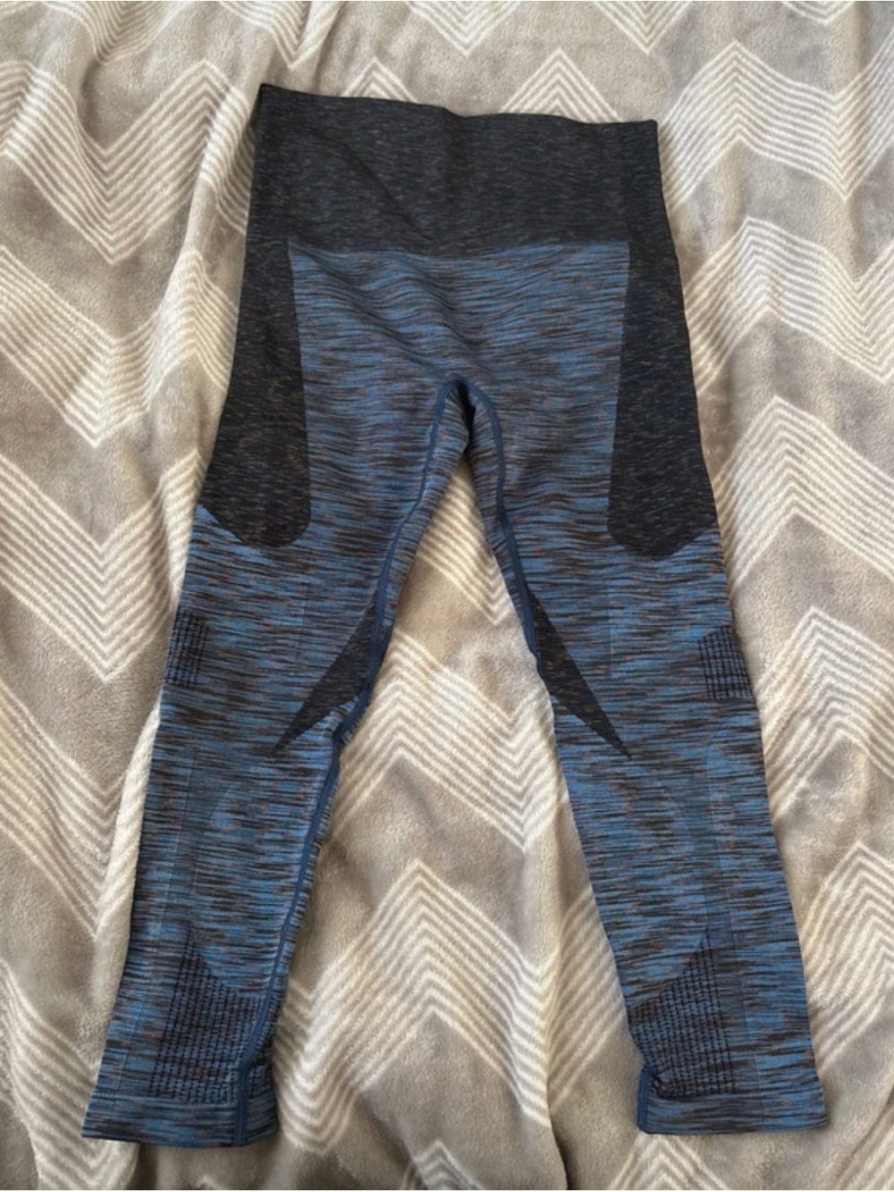 Nine West Blue and Black Seamless Active Leggings